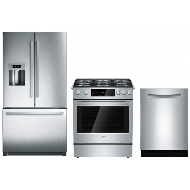 Bosch HDI8054U 30 in. Dual Fuel Slidein Range, B26FT80SNS 25.5 cu. ft